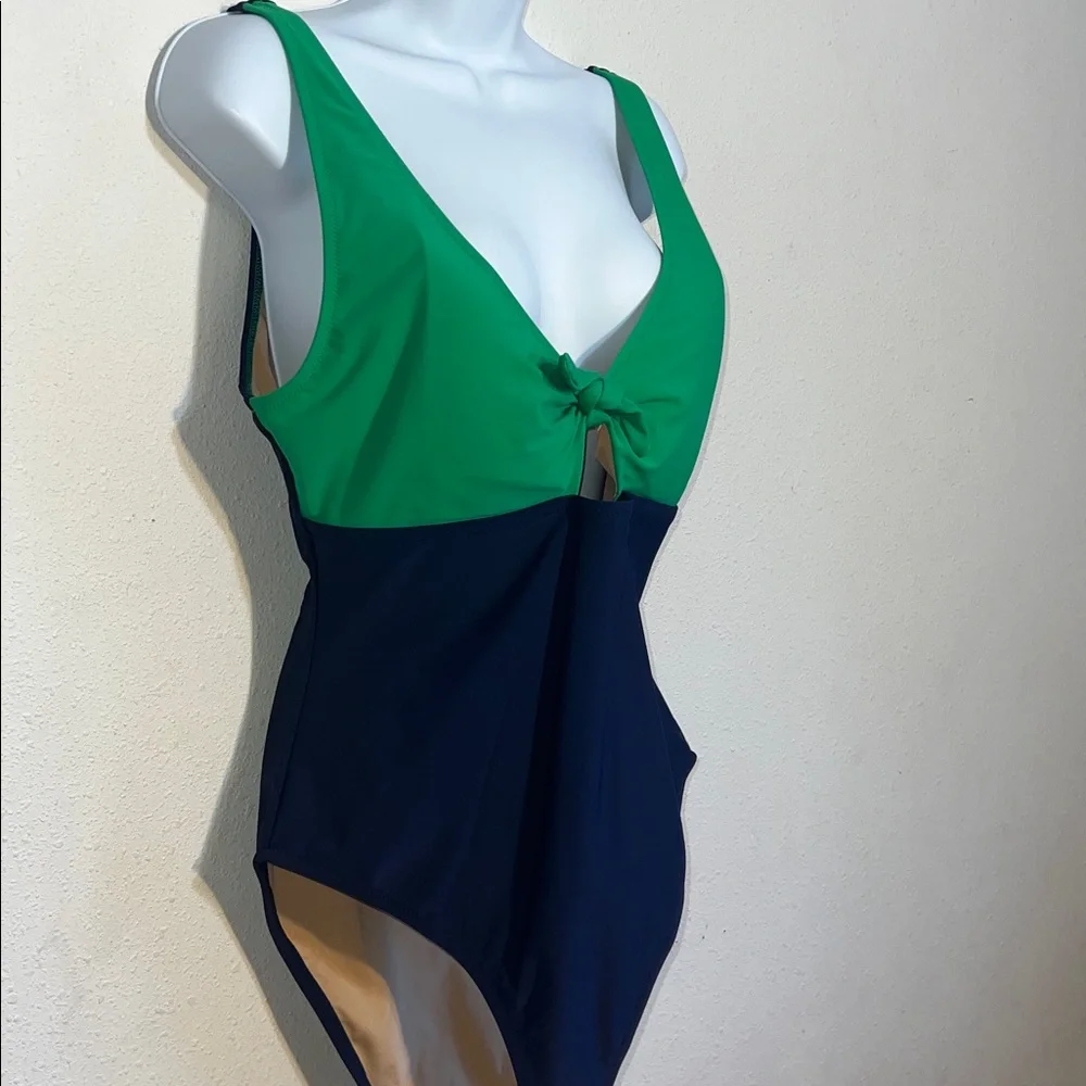 J.Crew tie-front one-piece swimsuit Color Block Vacation, Beach Size XL